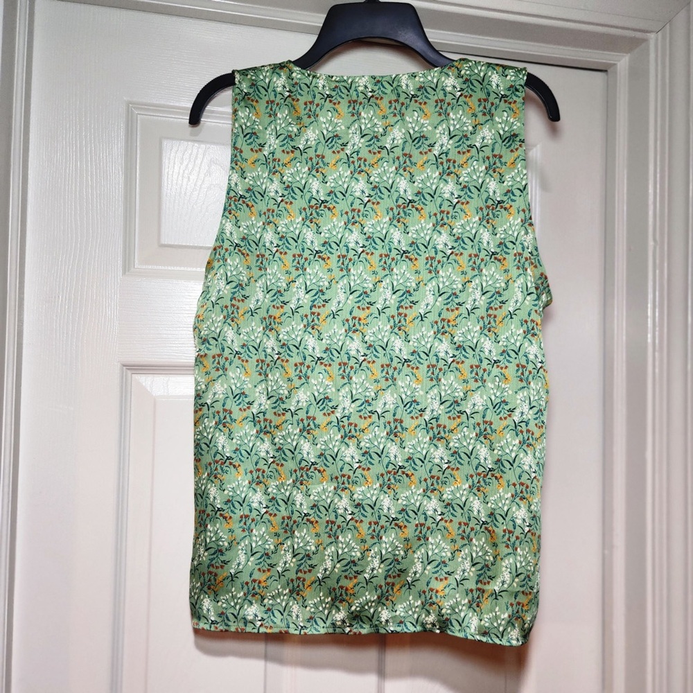 NWOT Lush‎ x Stitch Fix Women’s Green Floral Print Tank Spring Summer Twee - Picture 5 of 8